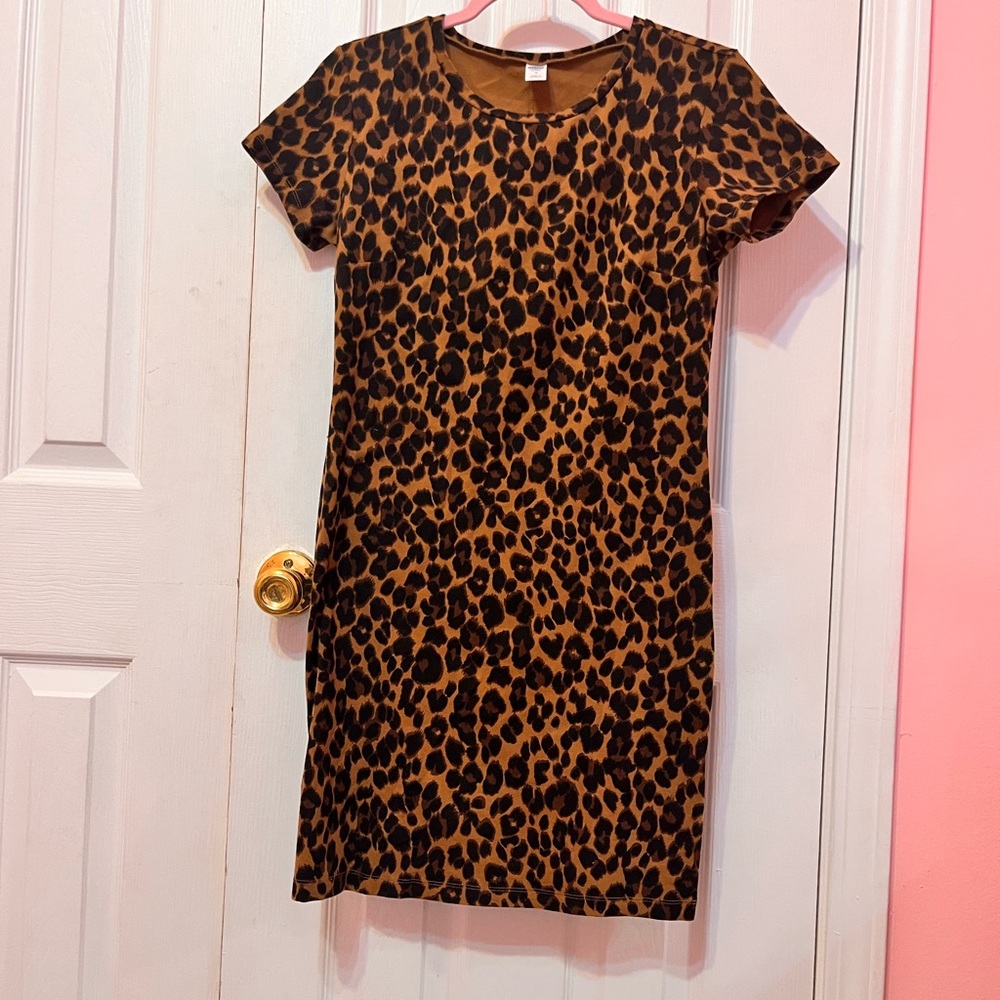 Old Navy Brown Leopard Print Dress